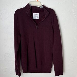Sonoma Men's Deep Burgundy Zip-Up Sweater